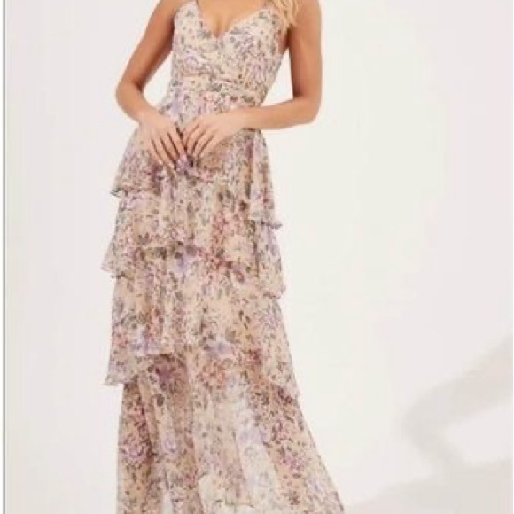 chinese dress ladies Anora Floral Tiered Maxi Dress